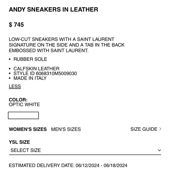 YSL Andy sneakers - Picture 3 of 4